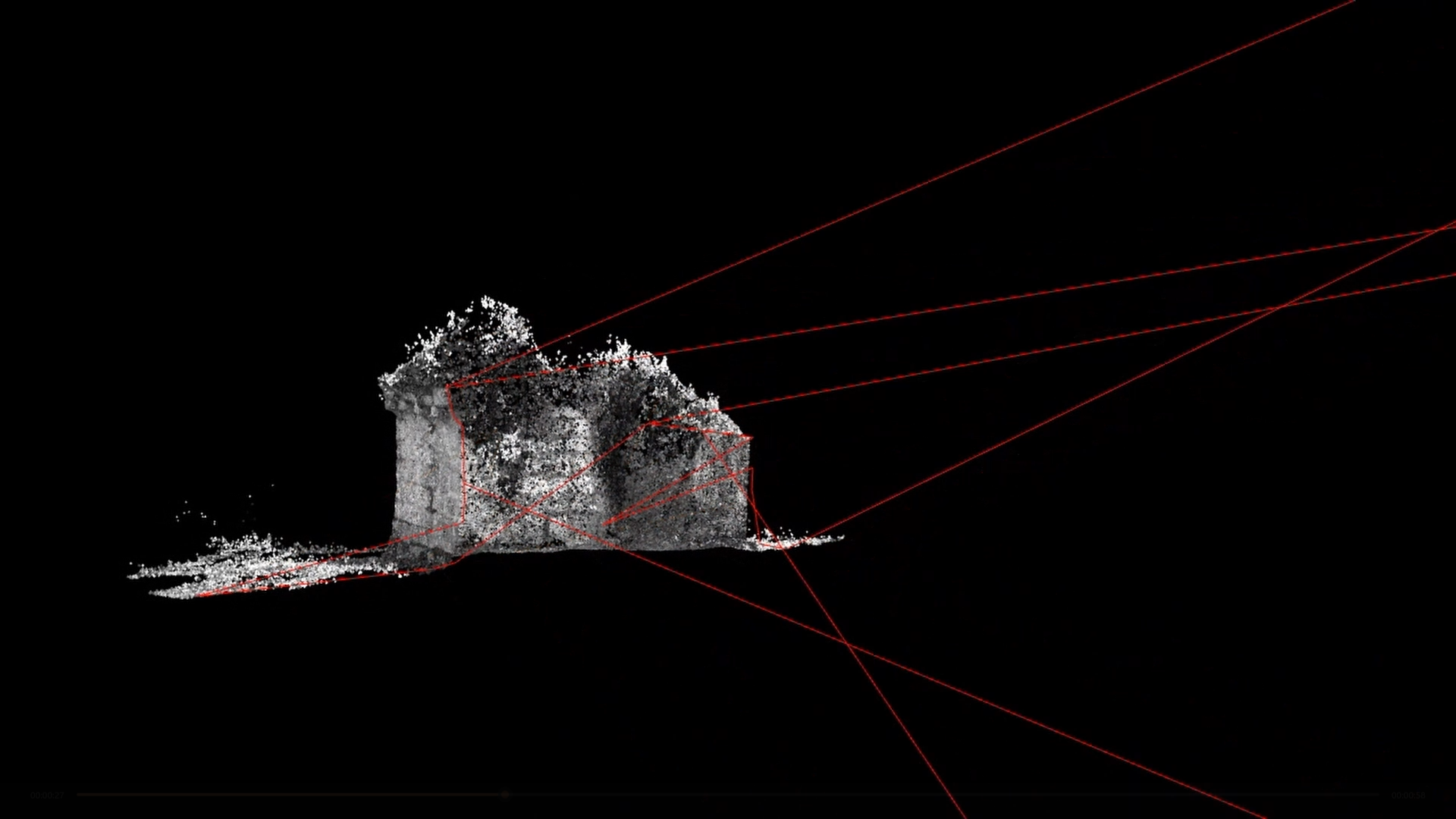 Image vidéo de la ruine et de la végétation